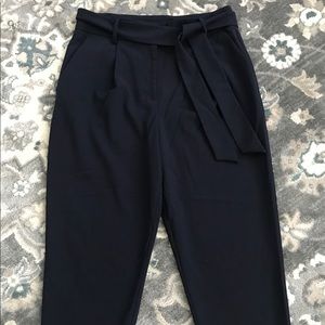 Navy Paper Bag Pants